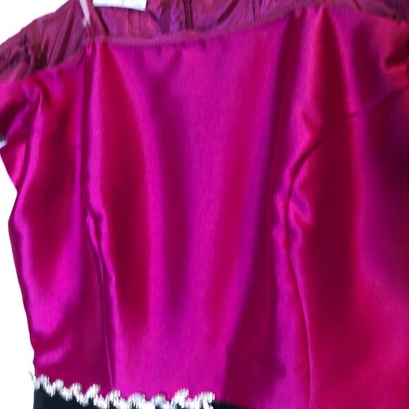 Ideas by Barbara Mini Gown Style# 8870 Hot Pink Black Size M NWT - Picture 3 of 11